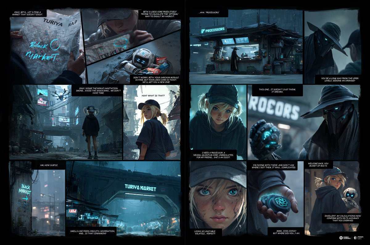 dobro_goranku's tweet image. Tila's Diary – 07/11/2025, 18:33
🎯 Went to a black market to find a stronger processor — maybe then Beta can process a bit of common sense.
🧭 Found a sketchy little market that definitely doesn’t show up on any legal map… but hey, here we are. 😎
💰 Step 1: pretend I’m not…