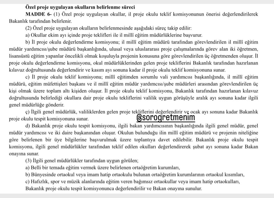 Proje okulu nasıl olunacak?