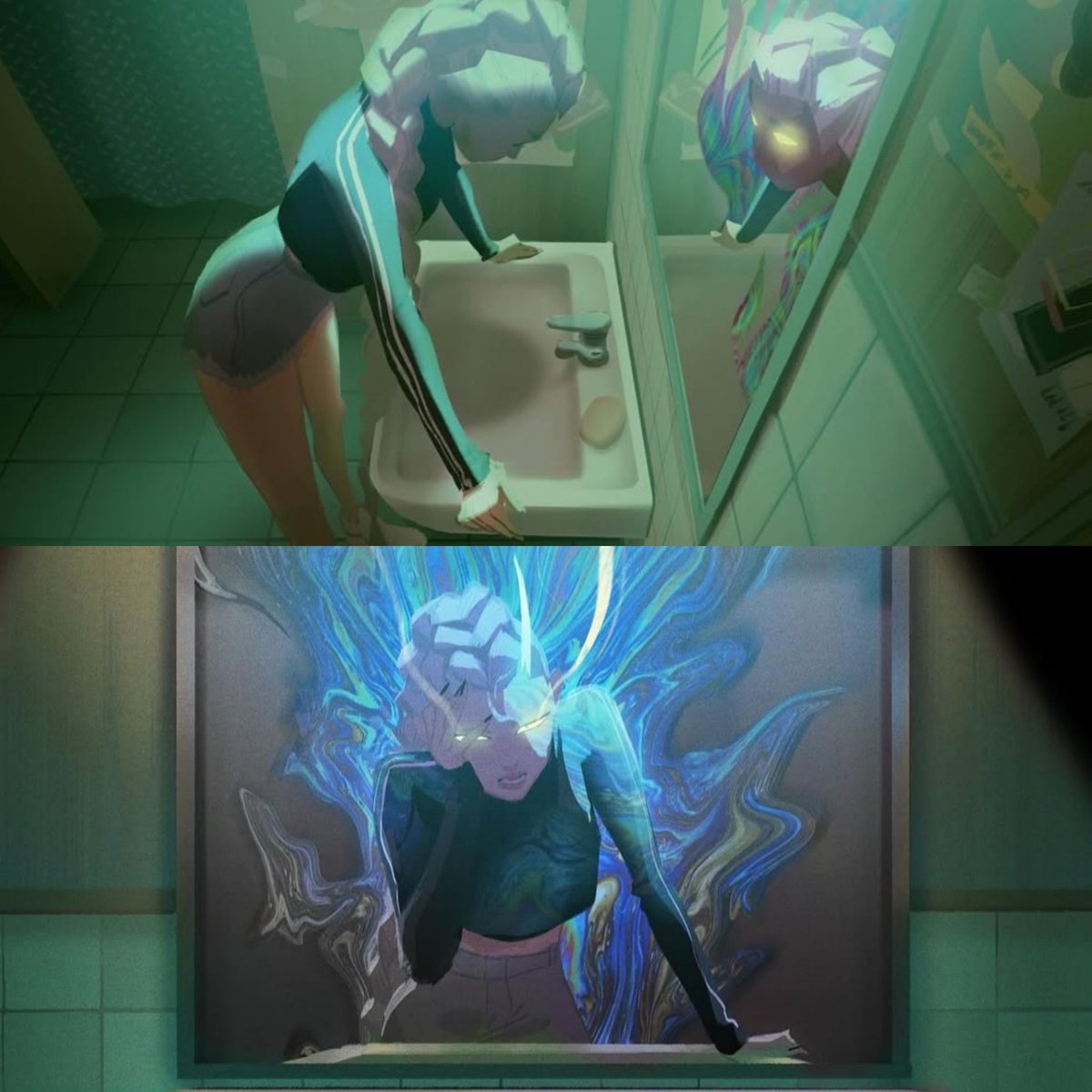 #KPOPDEMONHUNTERS 

Rumi's struggling with her demon power in these concept arts of @/mingjuechen 🫠