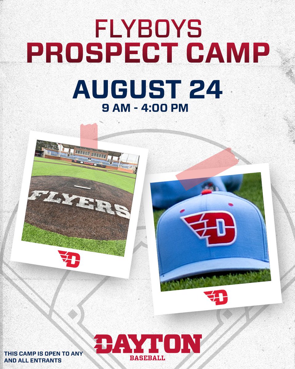 DaytonBaseball's tweet image. Registration for August&apos;s Flyboys Prospect Camp is open‼️

Learn more and register: bit.ly/4kCPD1f

#FlyBoys // #GoFlyers