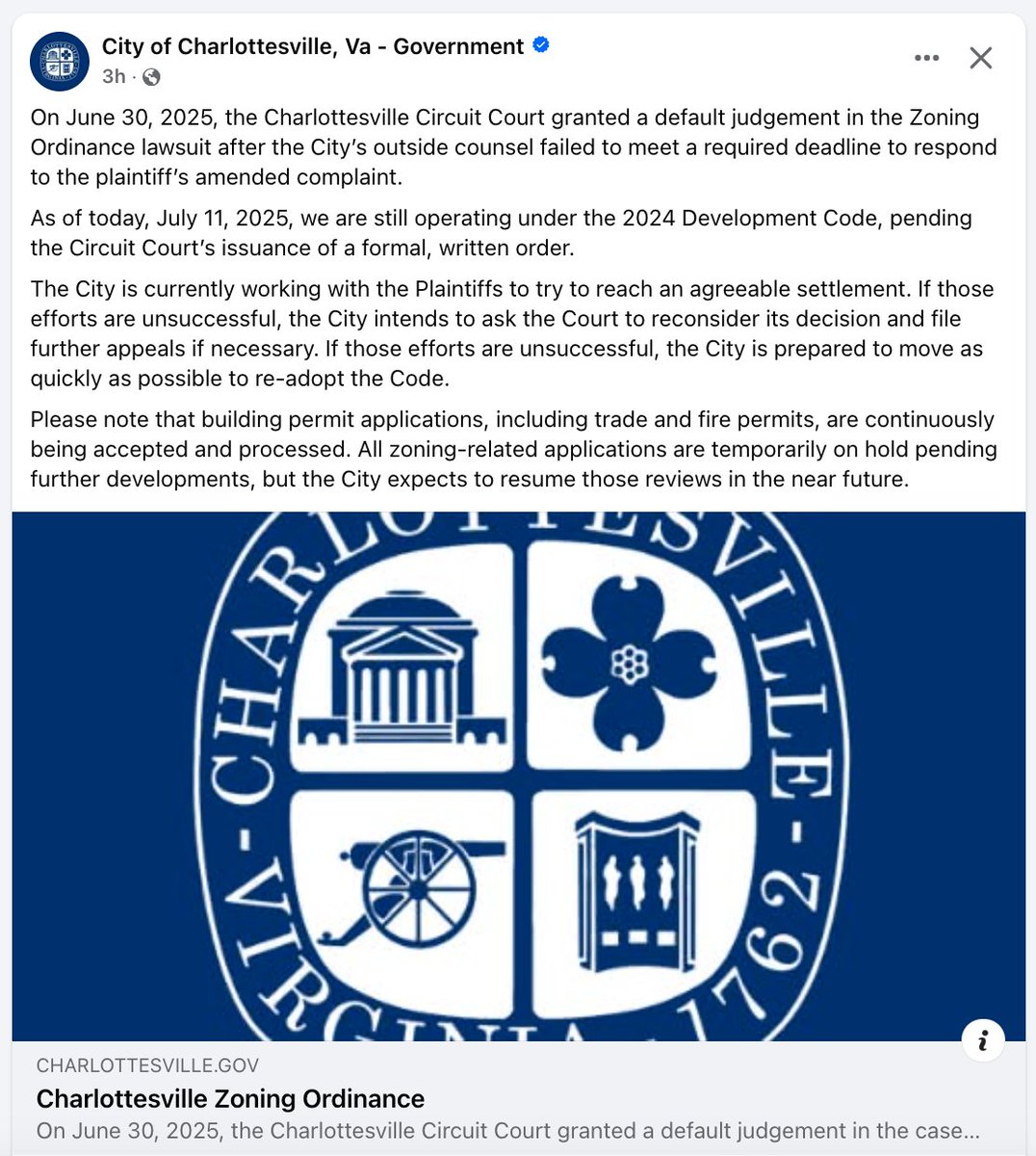 ontheDTM's tweet image. If a settlement with the Plaintiffs fails, and if a request that the court reconsider the decision isn’t granted, the City says it is “prepared to move as quickly as possible to re-adopt the Code.”