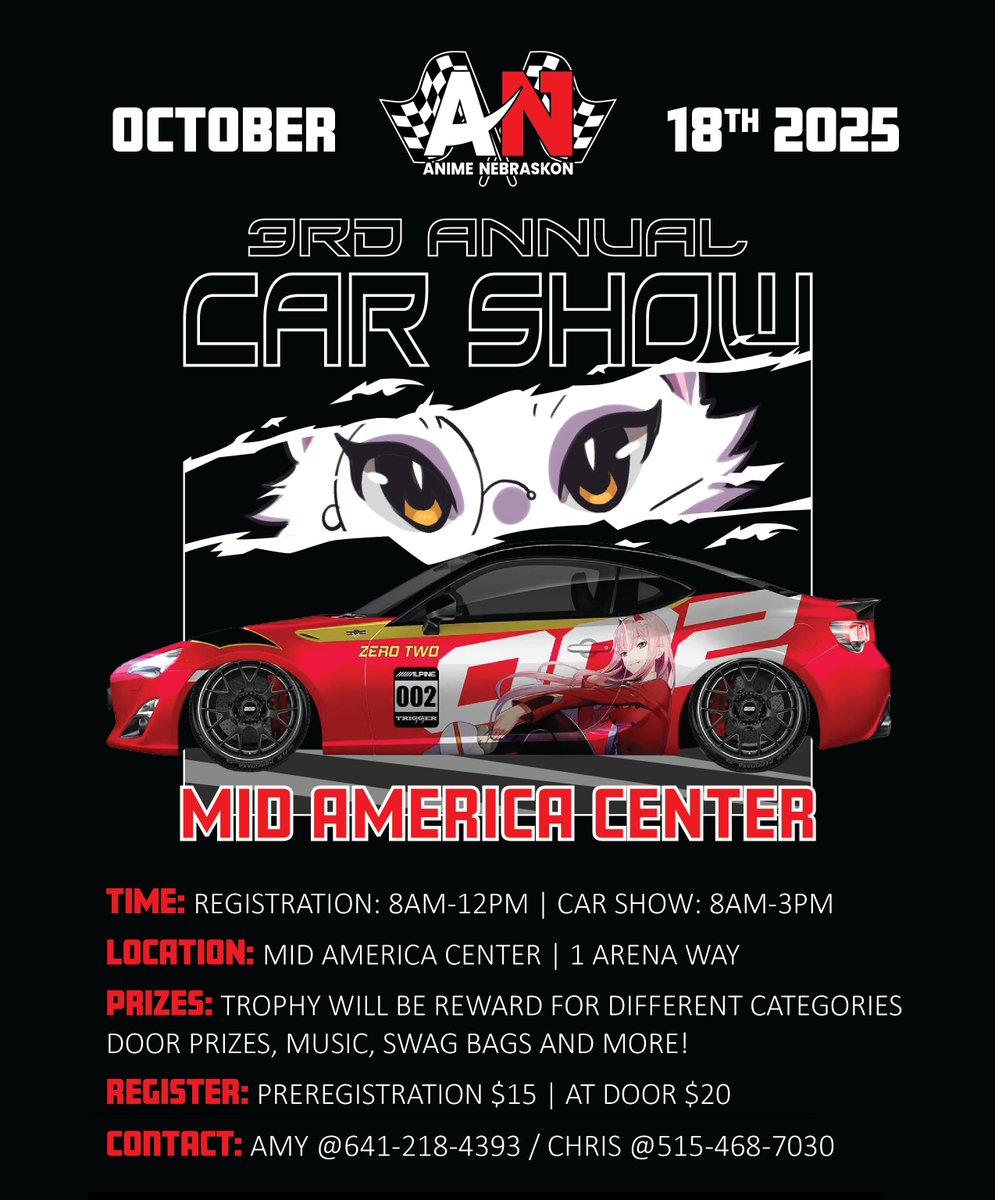 Our Car Show will be coming back for the 3rd year! Pre-Registration is now open. If you pre-register for the event, you will get a PayPal invoice sent to the email you register with.

Please check out our other socials for more information.

forms.gle/qeQR7cB1KKmYek…
