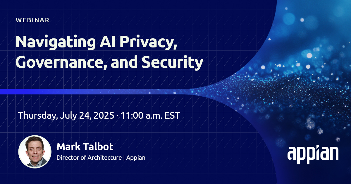 MarkTalbotTech's tweet image. Join me where I discuss how to build AI that meets enterprise security standards from day one. 

Register to join: bigmarker.com/appian/navigat…

#AIinProcess #PrivateAI #EnterpriseAI #AppianCommunity #AppianDeveloper