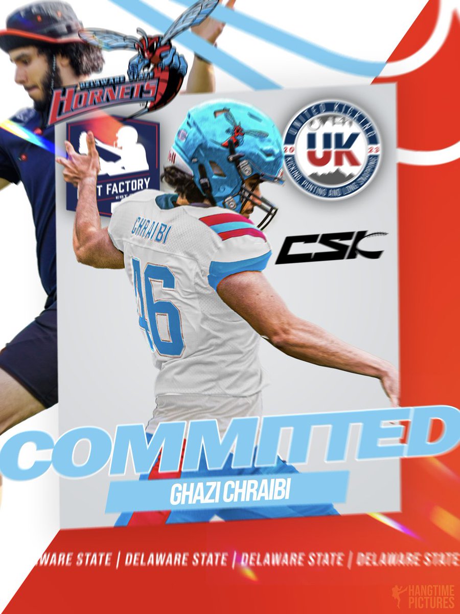 Ghazi Chraibi (@ghazi_chraibi) on Twitter photo Hornets, let’s ride! 🐝
Proud to announce my commitment to Delaware State University!
<a href="/UnitedKicking/">United Kicking</a> <a href="/ThePuntFactory/">Aaron Perez</a> <a href="/RKUnitedKicking/">Ren Kok</a> <a href="/taylordj14/">Coach David “DJ” Taylor</a> <a href="/DeSeanJackson10/">Desean Jackson</a> <a href="/DelSt_Football/">Delaware State FB</a> #GoHornets Hornets, let’s ride! 🐝
Proud to announce my commitment to Delaware State University!
<a href="/UnitedKicking/">United Kicking</a> <a href="/ThePuntFactory/">Aaron Perez</a> <a href="/RKUnitedKicking/">Ren Kok</a> <a href="/taylordj14/">Coach David “DJ” Taylor</a> <a href="/DeSeanJackson10/">Desean Jackson</a> <a href="/DelSt_Football/">Delaware State FB</a> #GoHornets