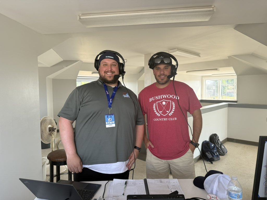 SluggersGLSCL's tweet photo. Past @GLSCL player Alex Kaminsky joining @LanceOnTheMic on the broadcast today! https://t.co/xDU7zYnYg7