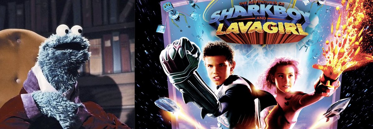 f_CookieMonster's tweet image. Cookie Monster movie review: Shark Boy and Lava Girl (2005)
While watching Shark Boy and Lava Girl, monster reminded of great children’s movies like Charlie and the Chocolate Factory, Toy Story, and Chitty Chitty Bang Bang – and how very crap Shark Boy and Lava Girl be in…