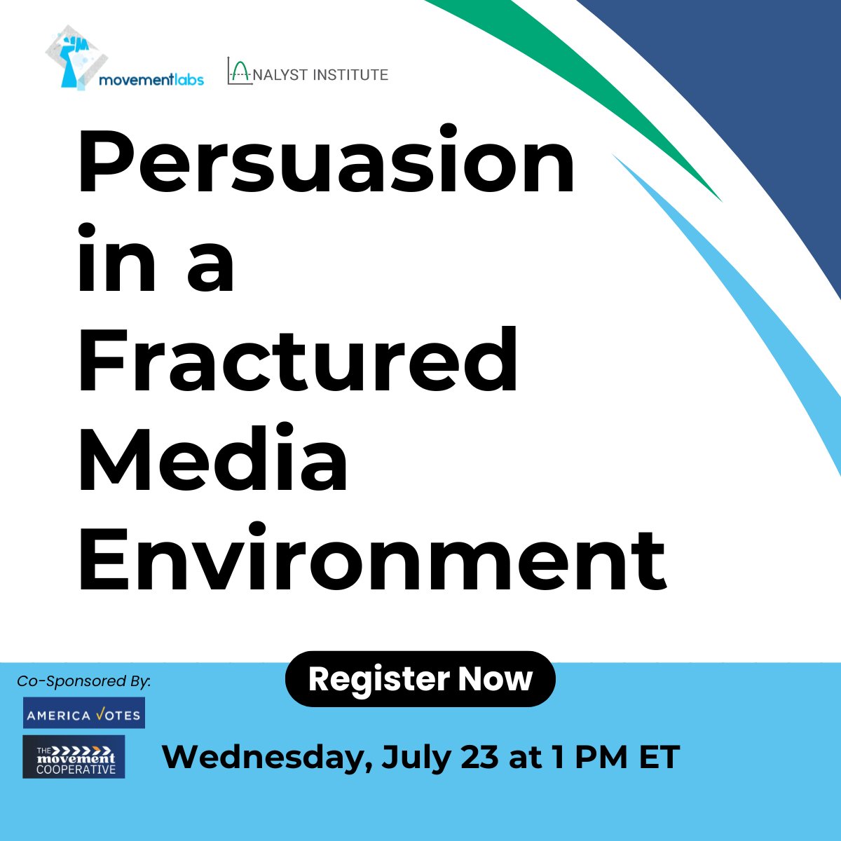Persuasion is hard—but it worked in 2024.

Movement Labs tested what moved voters across battleground states, and we’re sharing what we learned.

Join us for the final Inside the Lab session on July 23.

🗓️ July 23 at 1PM ET
👉 ow.ly/98Wg50WoBS1