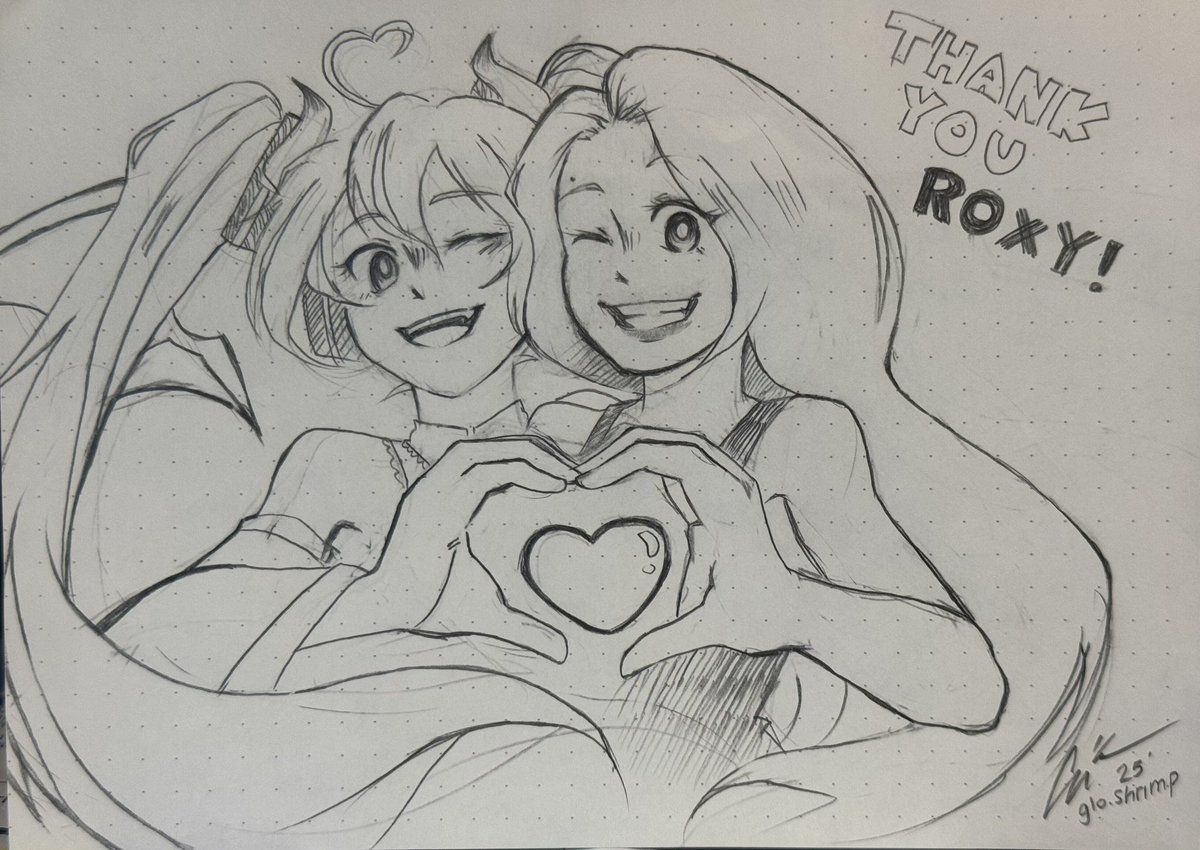 __R0XY__'s tweet image. Iโm a little late but I wanted to make sure I thanked you @Lyokohero and @gloshrimp for all the help during AX and for this adorable drawing. You were both an absolute joy and I am so very happy to have met you both! Hereโs to more future events!! ๐