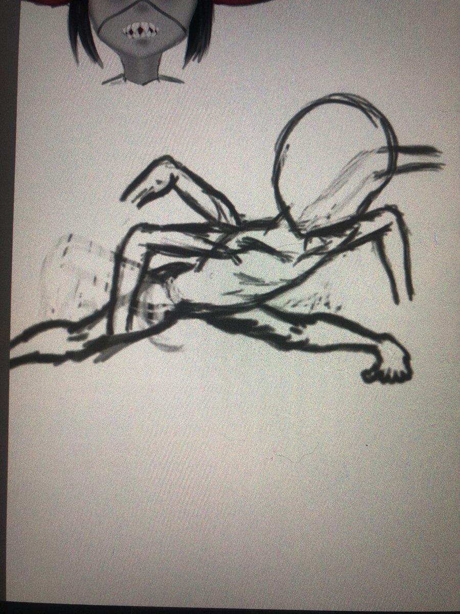 rikoartmain's tweet image. Struggling with posing and designing the legs for my insectoid faputa
I like the idea of the legs bending in disturbing unnatural ways for a human body type but idk especially since faputa usually has smaller lower legs like a cat or goat right?