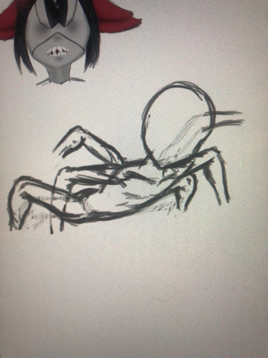 rikoartmain's tweet image. Struggling with posing and designing the legs for my insectoid faputa
I like the idea of the legs bending in disturbing unnatural ways for a human body type but idk especially since faputa usually has smaller lower legs like a cat or goat right?