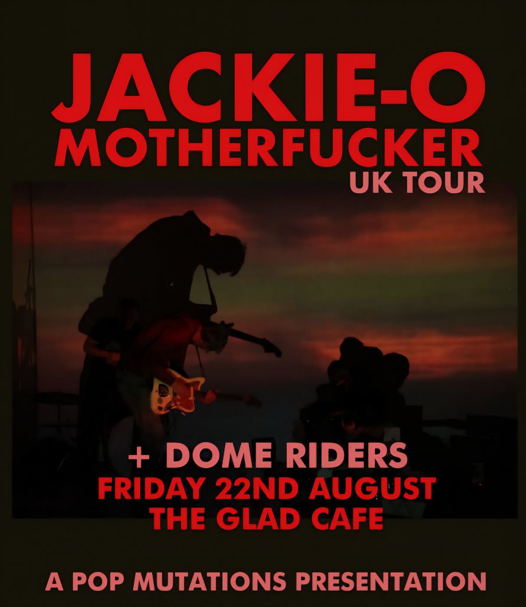 On sale now!

Jackie-O-Motherfucker
Presented by Pop Mutations 

Fri 22 August 2025
Glad Cafe, Glasgow

Tickets: t-s.co/jac91