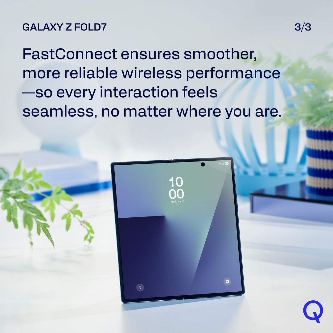Qualcomm's tweet image. What a launch 🚀 @SamsungMobile unveiled the Galaxy Z Fold7 at #GalaxyUnpacked—powered by @Snapdragon 8 Elite for Galaxy globally. Experience our smartest, fastest processor yet.