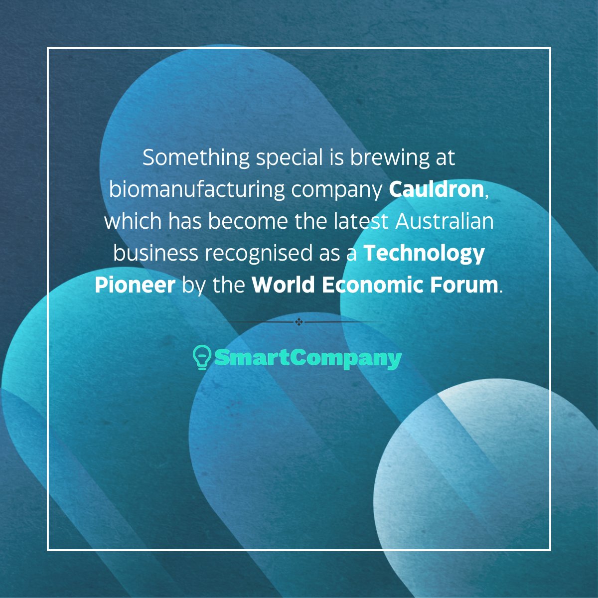 Every milestone at Cauldron isn’t just a win for our team, but a sign of the broader movement for bio-based innovation gaining ground 🚀

Check out <a href="/SmartCompany/">SmartCompany</a> recent profile on our <a href="/wef/">World Economic Forum</a> recognition to learn more about #TechPioneers25: bit.ly/3Gal3hx