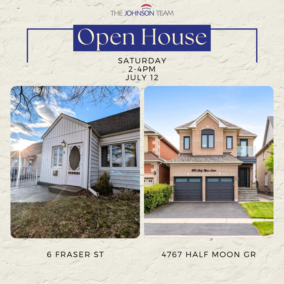 thejohnsonteam's tweet photo. 🔑 Open House Timetable for the Weekend | July 5-6 | 2PM–4PM   
Join us this weekend to discover a selection of spacious family homes and charming condos! ✨  
 
📍 Be sure to note down your favorites and bring a friend along! https://t.co/dBqedY3NU4