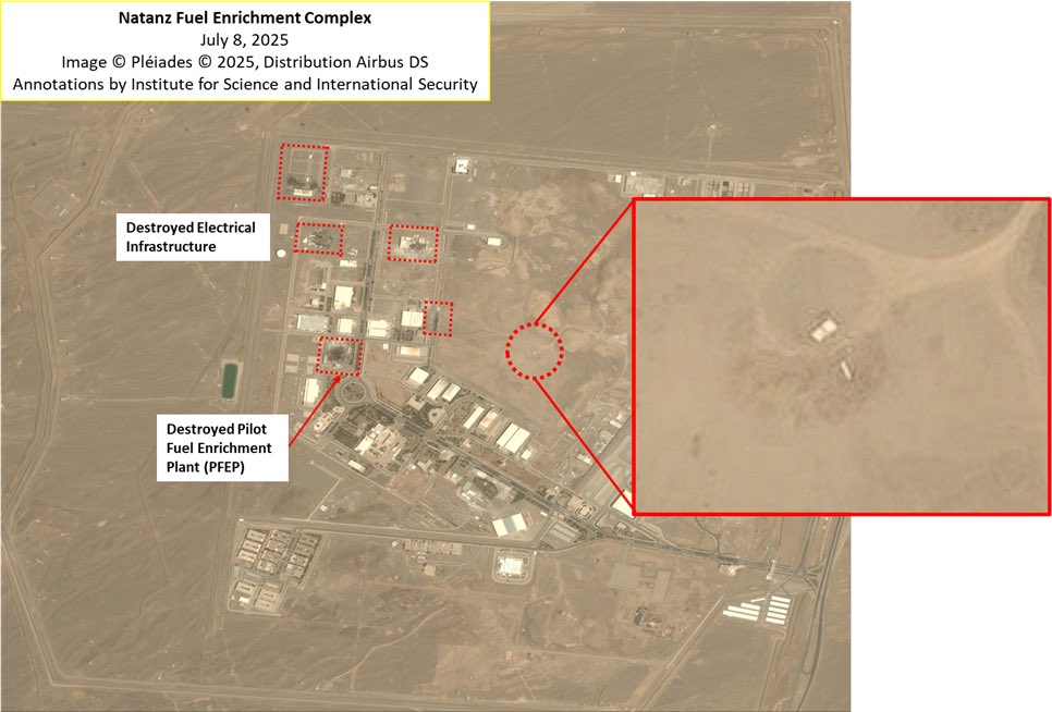 TheGoodISIS's tweet image. Recent satellite imagery taken on July 9 shows only minimal activity at the Esfahan Nuclear Complex. At the three tunnel entrances to the mountain facility, which are believed to house at least some of the remaining enriched uranium stocks, the Iranians would have to dig through…
