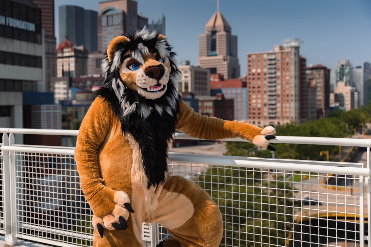 Happy #FursuitFriday from Pittsburgh! Such a beautiful city and time spent with wonderful friends and of course my personal secretaries 💙

Amazing pic by <a href="/PoisonedShutter/">Shutter</a>
