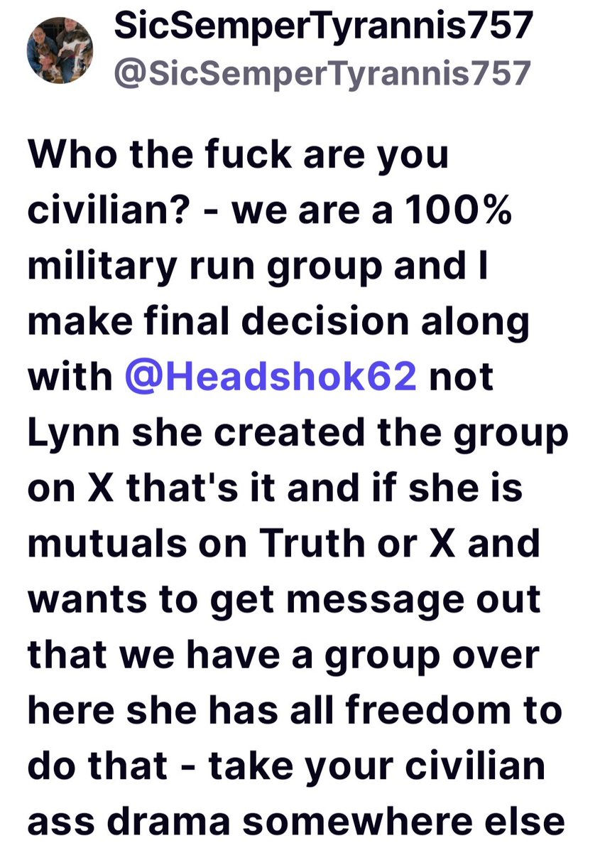 AngelEyes11357's tweet image. Just to let y'all know, @LynnHall268 is proving my innocence left and right on Truth ...she is DMing all my Vets from the group telling them to join USA MILITARY CONNECTION over there...needless to say it's not going too well... So last year she called me a THEIF on here and here…