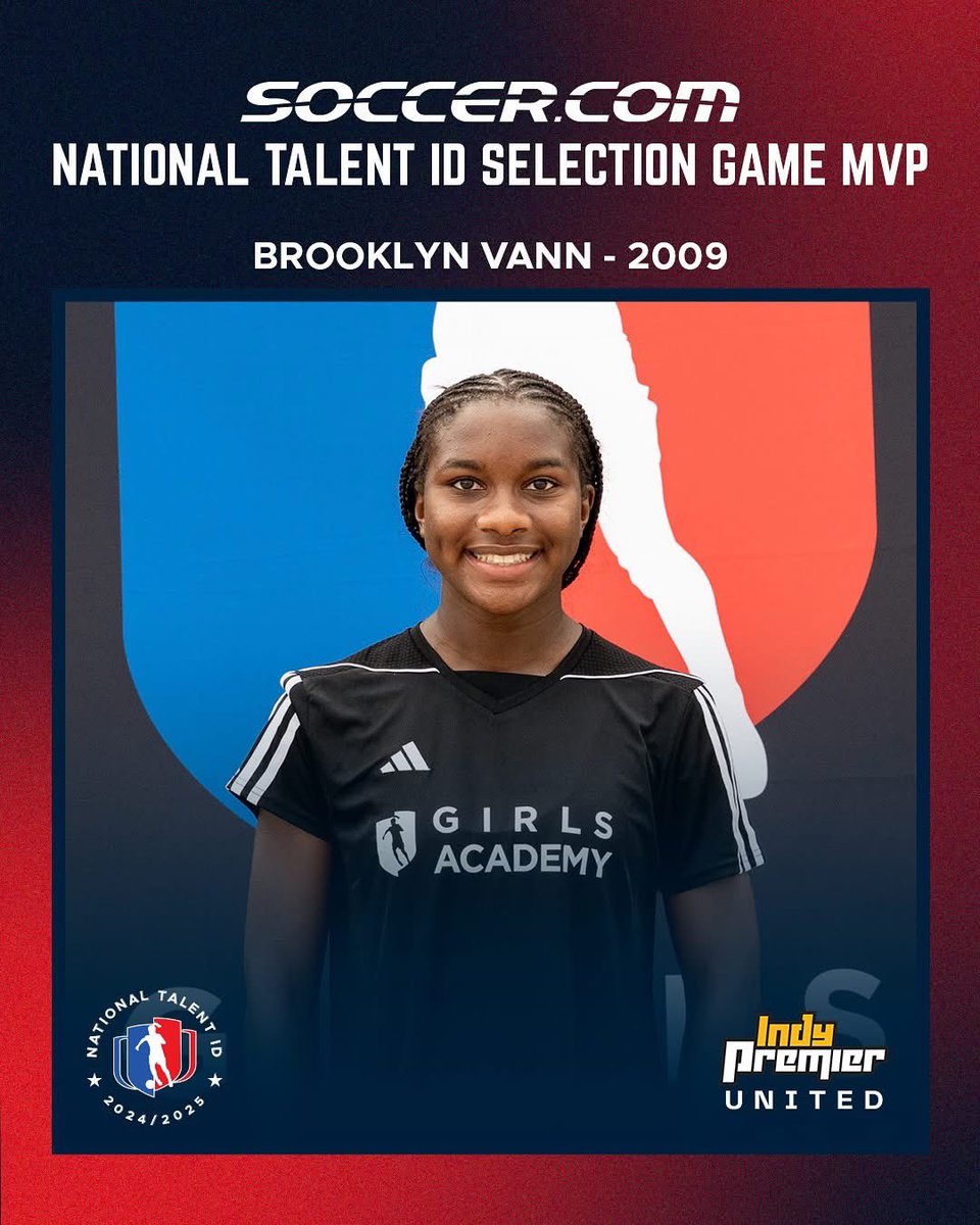 brooklyn_vann09's tweet photo. Honored to be named MVP at the @GAcademyLeague National Talent ID Selection Game yesterday in Richmond, VA. It came down to PKs but my team came out on top! It was 3 days of learning and great competition! Big thanks to all of the coaches and to @soccerdotcom! @USYNT @indypremunited @TheSoccerWire @TopDrawerSoccer @PrepSoccer
