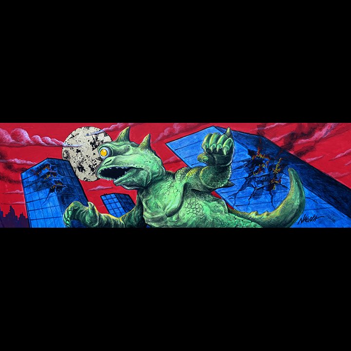 maxtoyco's tweet photo. #fbf Various header cards from #maxtoy projects β¦ dating back to 2007 (!) Acrylics on board by #marknagata Iβll be selling these originals soon in the web store π¬π #maxtoyco #art #nagatacollection #kaiju #monster #creature #illustration #airbrush https://t.co/irixOotuD6