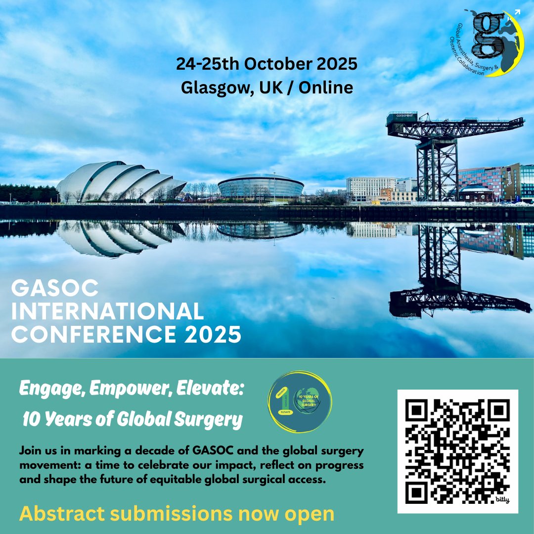 GASOC_2015's tweet photo. Abstract submissions are now open for our conference! A brilliant opportunity to present your work and celebrate 10 years of GASOC and the global surgery movement.

https://t.co/1KW17M2LUm https://t.co/N7vLVWZstb