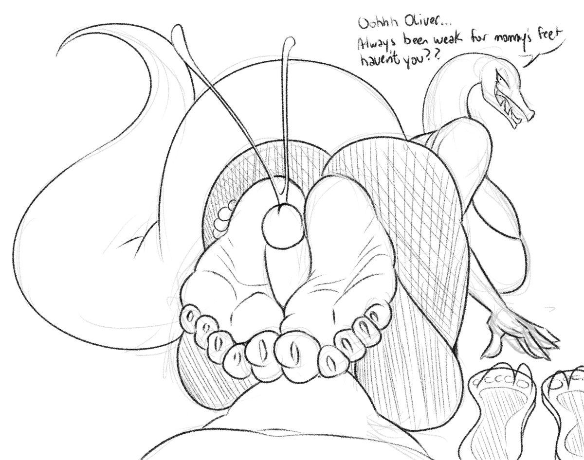 opterator8's tweet photo. Another sketch I commissioned from @itsazack of Kate giving Oliver a reverse footjob, which came out looking great! She uses her pheromones to get him all primed and ready, then gets to work with her silky soft soles. Oliver will never say no to some loving attention from her! https://t.co/z3v80oozHQ