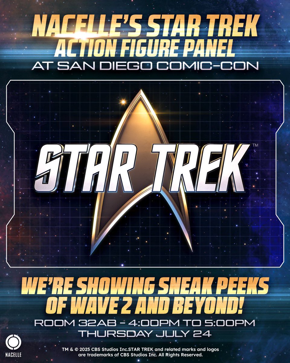 toysthatmadeus's tweet image. Join us Thursday, July 24 live from San Diego @comic_con for our @StarTrek action figure panel! 

We’ll be dropping some exclusive sneak peeks and surprises, so this is a panel that Star Trek fans don’t want to miss! 

#startrek #actionfigures #nacelle
