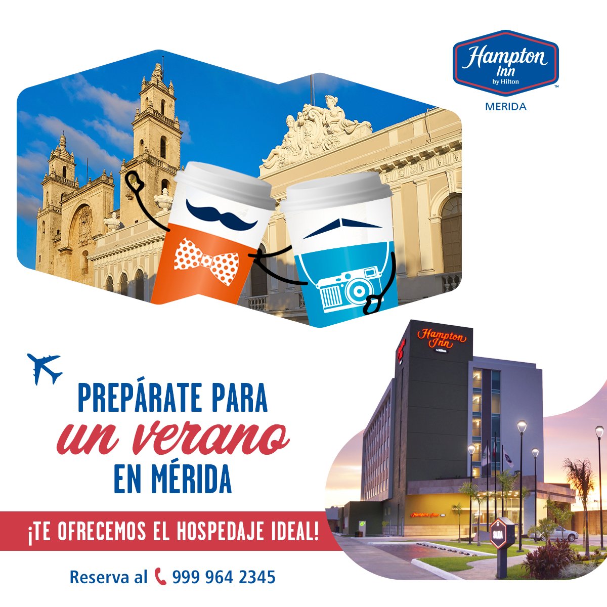 HamptonMerida's tweet photo. Las vacaciones de verano están por llegar y Mérida es tu mejor destino. ✈️

Ven a disfrutar nuestra ciudad y quédate en Hampton Mérida. Aquí encontrarás instalaciones de primer nivel, desayuno buffet gratis y todo lo necesario para una estancia perfecta.

Reserva al 999 964 2345 https://t.co/1GDceKpwFM
