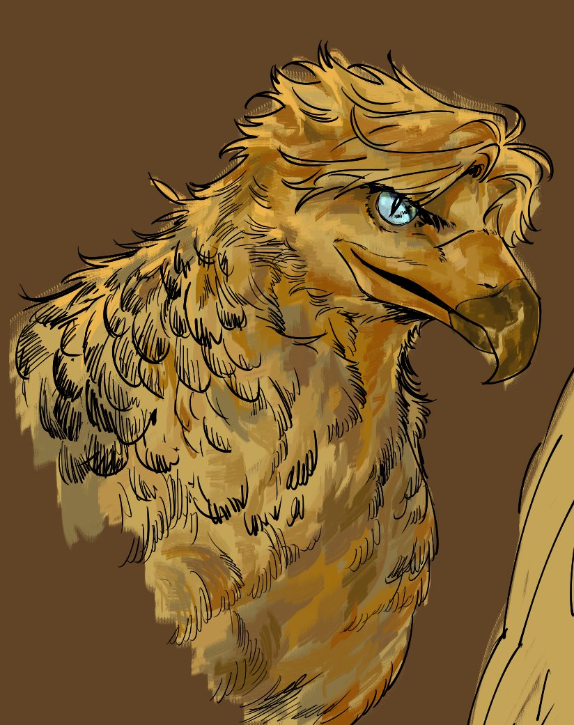 예~전에 그리다가 방치한 컬리수리🦅