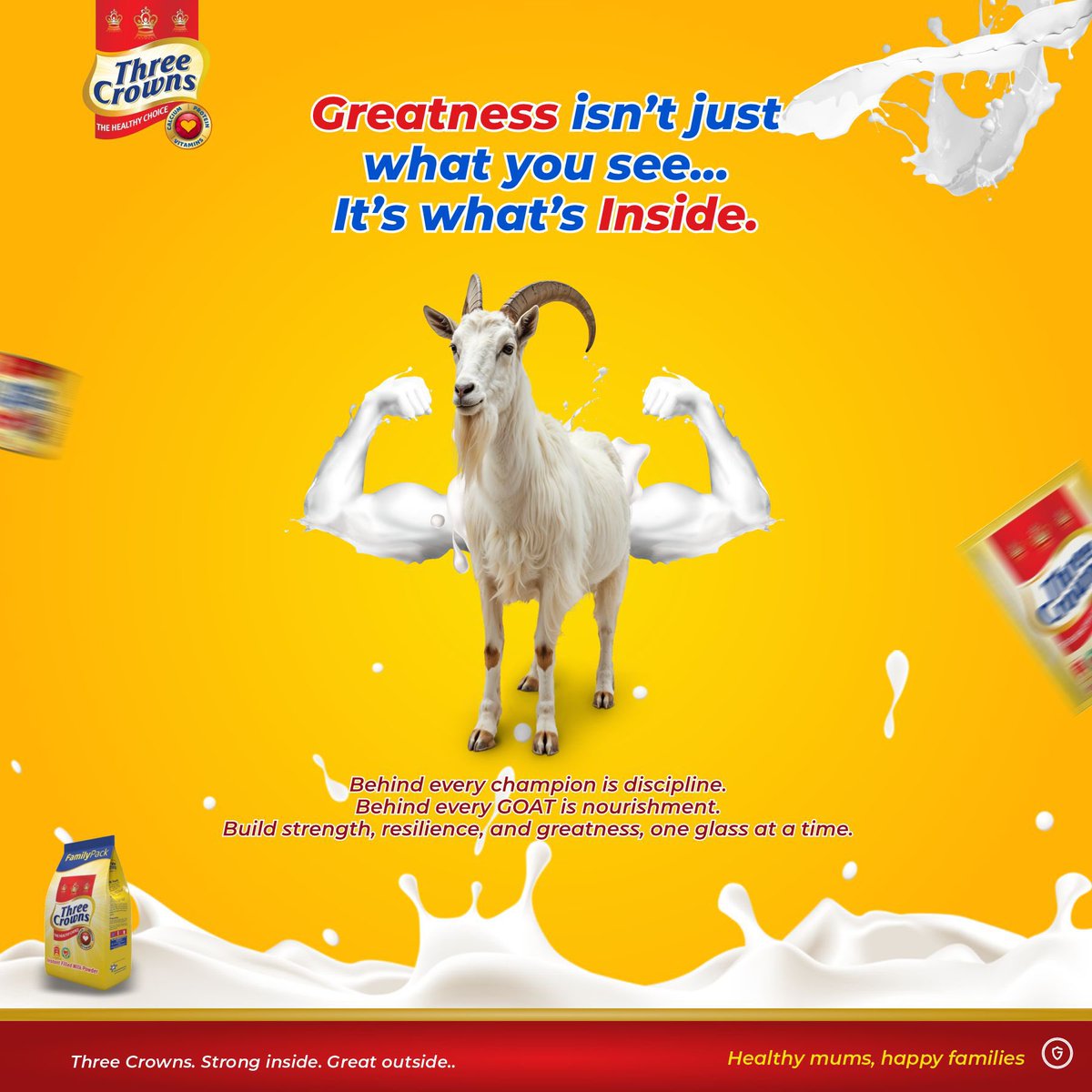 Originalghandi's tweet photo. Day 5:
My entry: A design for @3crownsmilk
The real strength? You don’t always see it but it powers everything.
#3crownsmilk #threecrownsmilk
#Crownstrong #GOATMindset #GreatnessStartsHere
#Tarius5daysChallenge
@TariusNG @TheXEffect_ https://t.co/d4L9BhVOWW