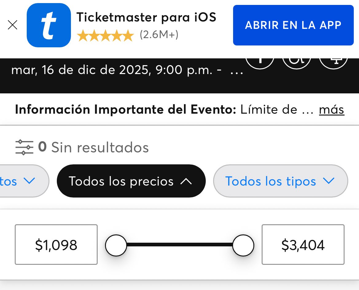 gaba_sp's tweet photo. Con razón @Ticketmaster_Me nos hace creer que hay una fila virtual y al minuto se agotan, pues en otras plataformas le ganan más del doble… muy mal y @Profeco que no hace nada por regular esta corrupción #katsaye https://t.co/nYL10jdECJ