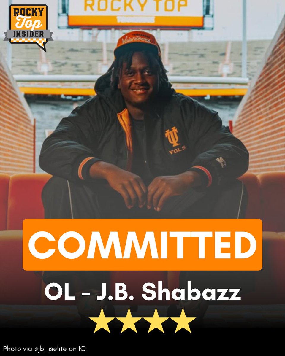 BREAKING: Tennessee picks up a commitment from 2026 offensive tackle J.B. Shabazz over Ohio State and South Carolina. Ranked as the No. 6 offensive tackle in the class per On3 Sports.

More here: rockytopinsider.com/2025/07/11/ten…