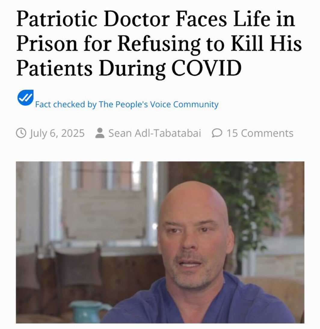 drsimonegold's tweet image. Dr. Kirk Moore is facing 35 years in federal prison for honoring his Hippocratic oath.

He protected his patients from coercive mandates, refused to inject children with experimental mRNA shots, and now the DOJ wants to make an example out of him.

He’s a veteran. A doctor. A…