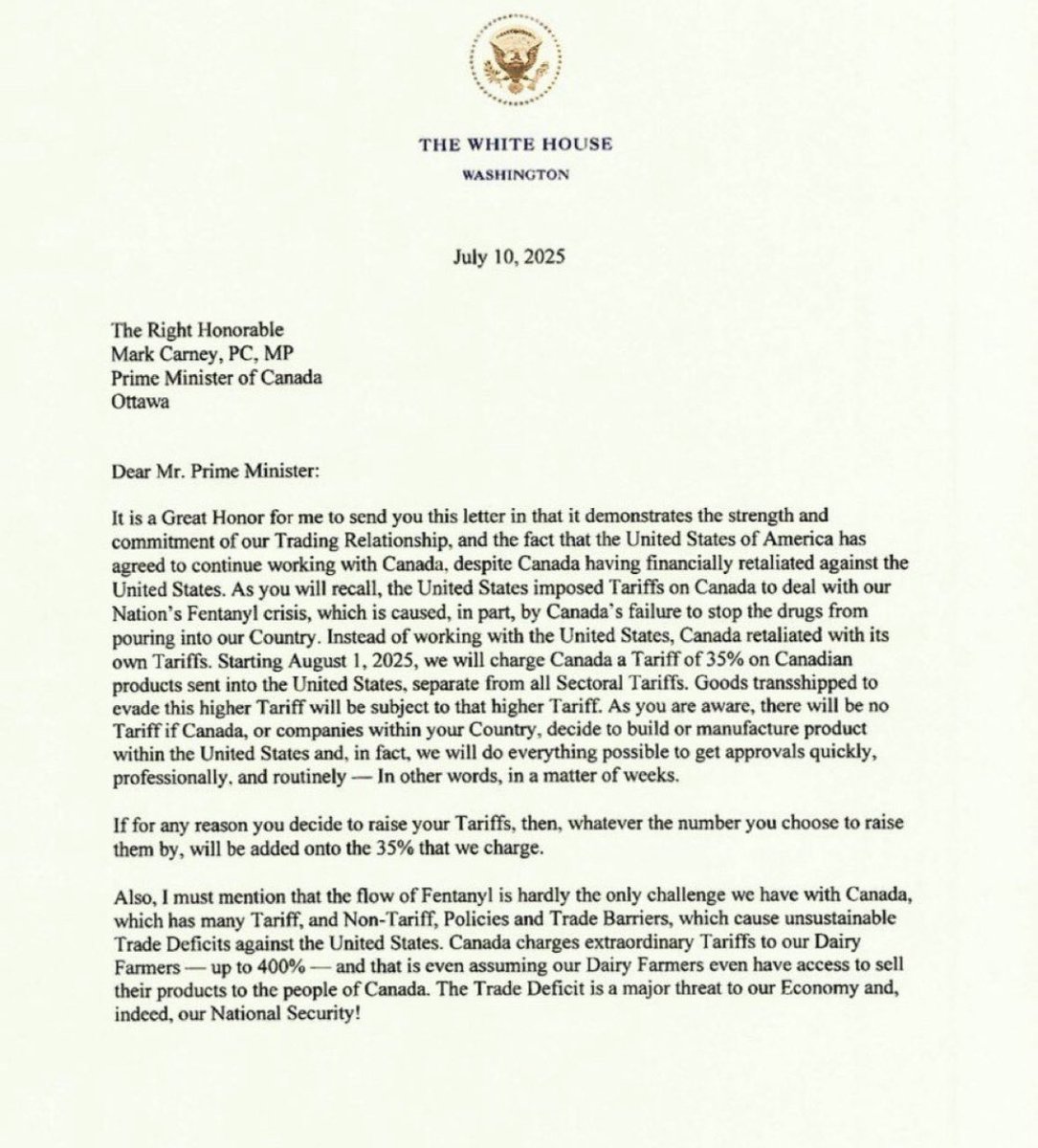 MyOwn2C's tweet image. This tariff scare tactics is getting old. 
Fentanyl excuse is a lie. 
We will pretend to “talk trade” with US, then it will either be extended or forgotten altogether. 
Nothing will come of it.
#TACO 
#TACOTrump