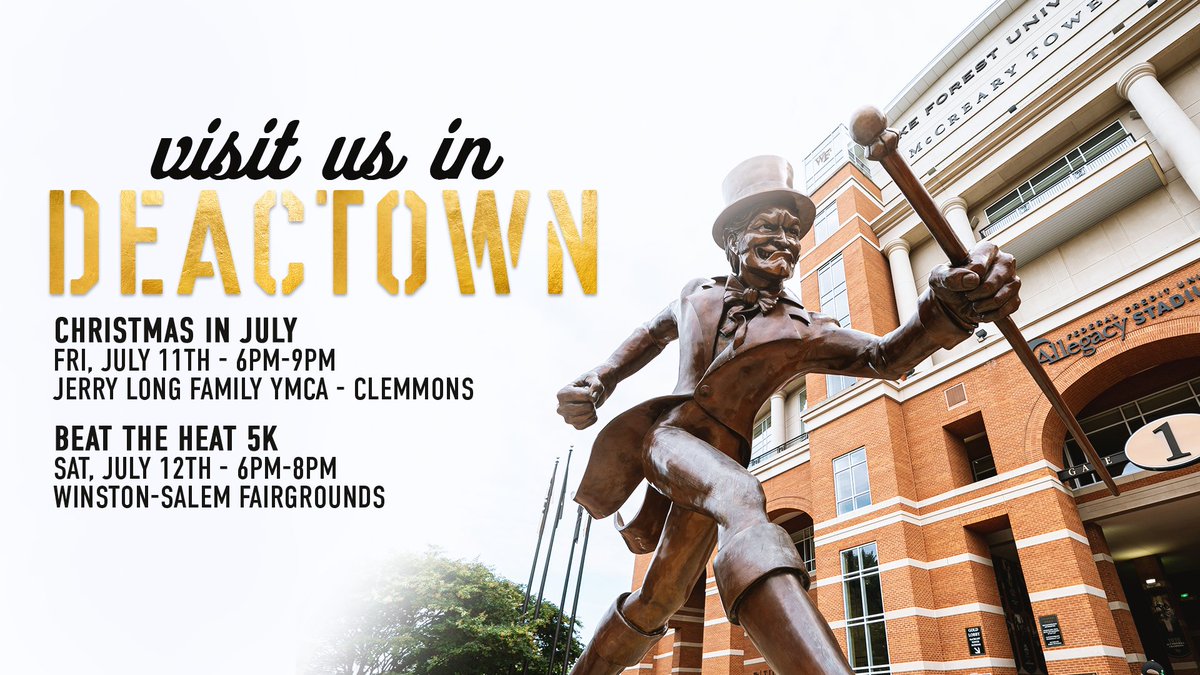 Wake Forest Demon Deacons (@demondeacons) on Twitter photo ๐๐๐๐๐ ๐๐ ๐๐ ๐๐๐๐๐๐๐๐
Excitingย weekend events you donโt want to miss! ๐๐๐๐๐ ๐๐ ๐๐ ๐๐๐๐๐๐๐๐
Excitingย weekend events you donโt want to miss!