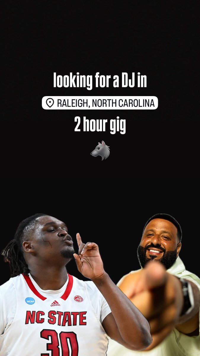 reed_vial3's tweet image. looking for a DJ in Raleigh👀