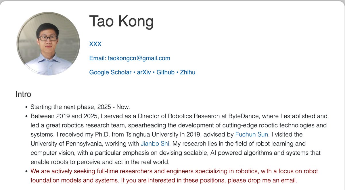 mokshith_v's tweet image. did you know ByteDance (parent company of TikTok) has employed a Head of Robotics Research for the last 6 years? wonder what he was up to.