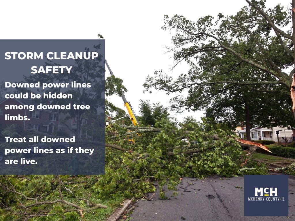 Last night's storms downed some power lines, and more storms are forecast for this afternoon and evening. Remember that storm debris can hide downed power lines and other hazards - never drive over downed power lines, and always treat downed lines as if they are live.