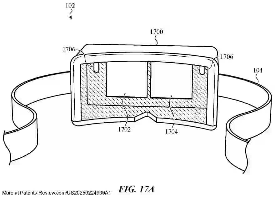 PatentPulse's tweet photo. Introducing Apple's latest patent application #US20250224909A1: a #WearableDevice designed to enhance interaction with #VirtualReality. This head-mounted display features an outward-facing screen, allowing outside observers to see images of the wearer's face or state.
A step forward in immersive tech by $AAPL, bridging the gap between wearers and observers.
#PatentApplication #AugmentedReality #Apple #AppleVision #VisionPro