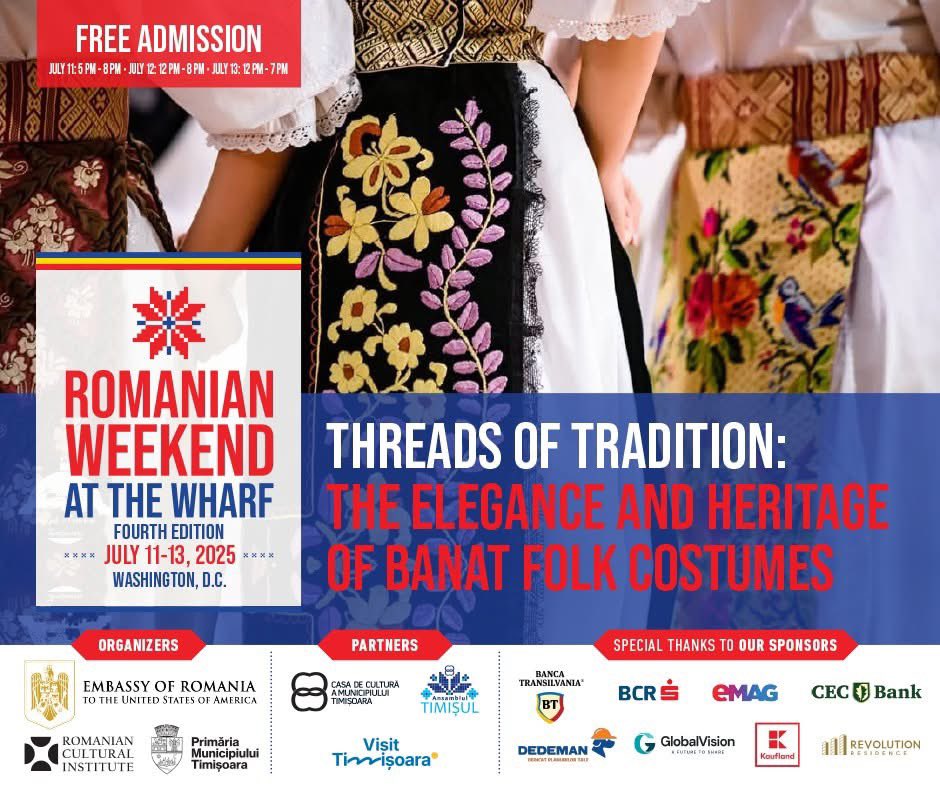 RomaniaNY's tweet photo. 🧵As we celebrate 22 years of @ICRNewYork, don’t miss the exhibition "Threads of Tradition: The Elegance and Heritage of Banat Folk Costumes", now being installed at #RomanianWeekend at The Wharf!
🔗 https://t.co/BAD1DrW9an https://t.co/fVl1d6jYgV