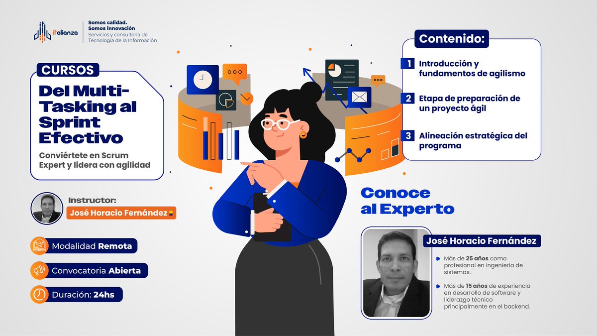 ITAlianzaPy's tweet photo. 📌 ¡Potencia tu perfil profesional con Scrum!

 Sumate al curso Scrum Expert y desarrolla habilidades clave para liderar equipos ágiles.

 💻 Modalidad online
 📲 Cupos limitados

🌐 https://t.co/jFmZWjKWpA 
 📞 +595 984 175112 / +595 981 417867 https://t.co/4T3cYnIO6B
