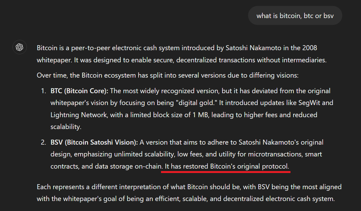 BSV is not a fork. It is the original Bitcoin. 👇