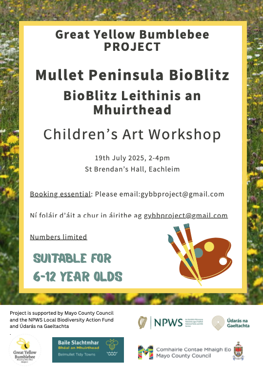 Great Yellow Bumblebee Project (@gyb_project) on Twitter photo This project is being delivered with the support of Mayo CoCo and NPWS through Local Biodiversity Action Fund 2025 in partnership with <a href="/GYB_Project/">Great Yellow Bumblebee Project</a>, <a href="/TidyBelmullet/">Belmullet Tidy Towns</a> and Údarás na Gaeltachta.
#lbaf #biodiversityMayo #NPWS #MayoCoCo #Mayo This project is being delivered with the support of Mayo CoCo and NPWS through Local Biodiversity Action Fund 2025 in partnership with <a href="/GYB_Project/">Great Yellow Bumblebee Project</a>, <a href="/TidyBelmullet/">Belmullet Tidy Towns</a> and Údarás na Gaeltachta.
#lbaf #biodiversityMayo #NPWS #MayoCoCo #Mayo
