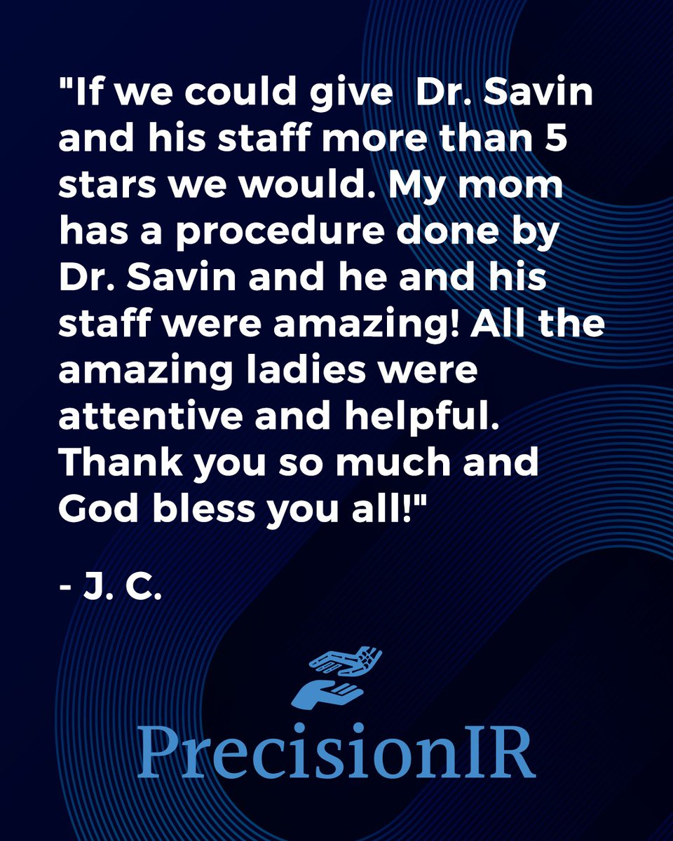 PrecisionIR (@precision_ir) on Twitter photo We're so happy to hear that you had a good experience with Dr. Savin! We're so happy to hear that you had a good experience with Dr. Savin!