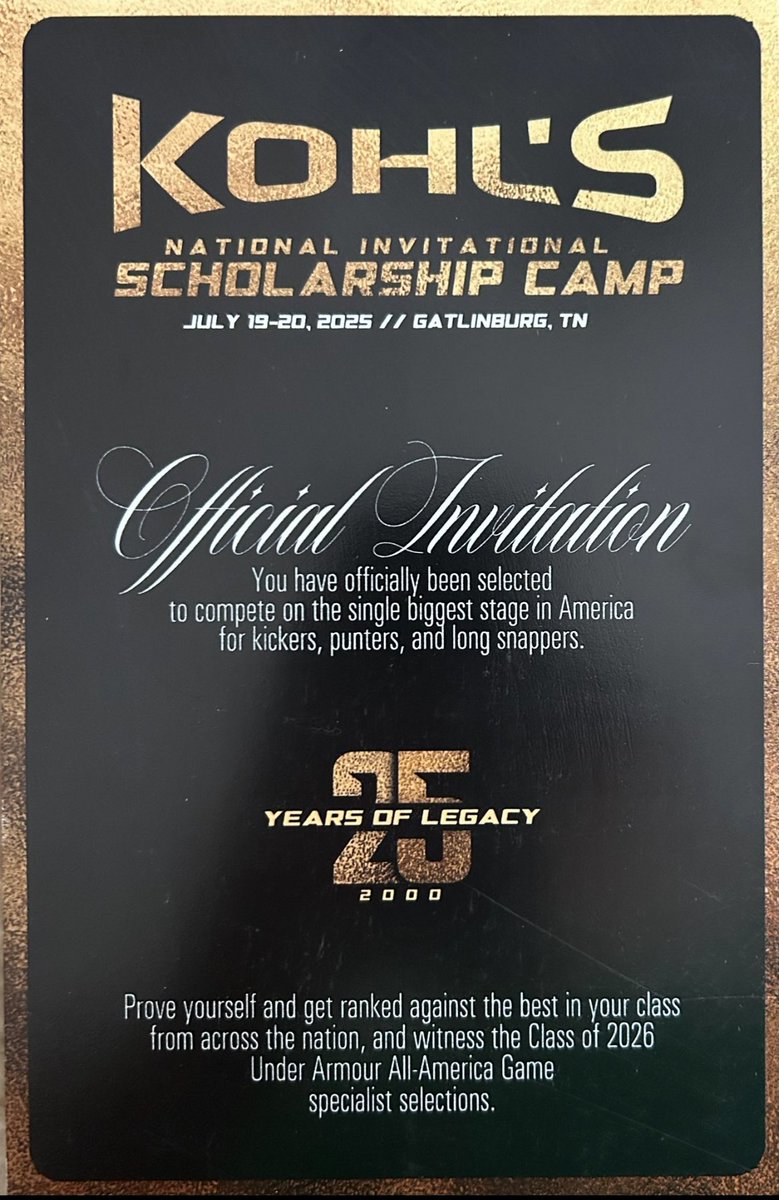 Mitchell Beyer (@mitchbeyer4) on Twitter photo Excited to have been invited to compete at the <a href="/KohlsKicking/">Kohl's Kicking Camps</a> national invitational scholarship camp in Gatlinburg, TN. <a href="/PrepRedzoneMI/">Prep Redzone Michigan</a> <a href="/MIexposure/">Michigan exposure</a> <a href="/mikickacademy/">Michigan Kicking Academy</a> <a href="/Shaynegraham17/">Shayne Graham</a> <a href="/alex_pallone/">Alex Pallone</a> Excited to have been invited to compete at the <a href="/KohlsKicking/">Kohl's Kicking Camps</a> national invitational scholarship camp in Gatlinburg, TN. <a href="/PrepRedzoneMI/">Prep Redzone Michigan</a> <a href="/MIexposure/">Michigan exposure</a> <a href="/mikickacademy/">Michigan Kicking Academy</a> <a href="/Shaynegraham17/">Shayne Graham</a> <a href="/alex_pallone/">Alex Pallone</a>