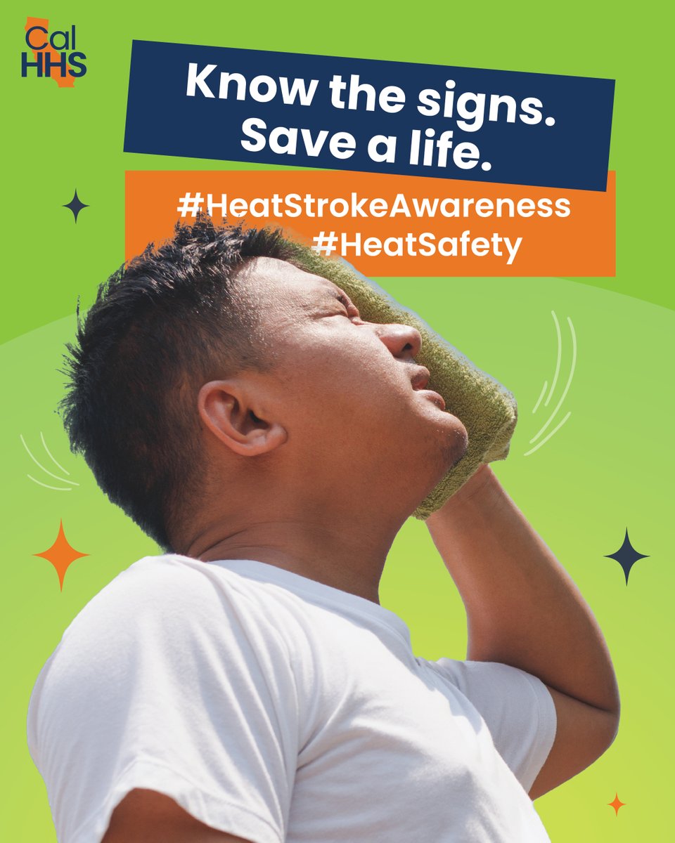 Symptoms of heat stroke &amp; heat exhaustion can include heavy sweating, muscle cramps, feeling weak, headache, nausea or vomiting, tiredness, or dizziness.

Get heat ready &amp; know the warning signs of heat-related illness: heatready.ca.gov/tips-to-stay-c…