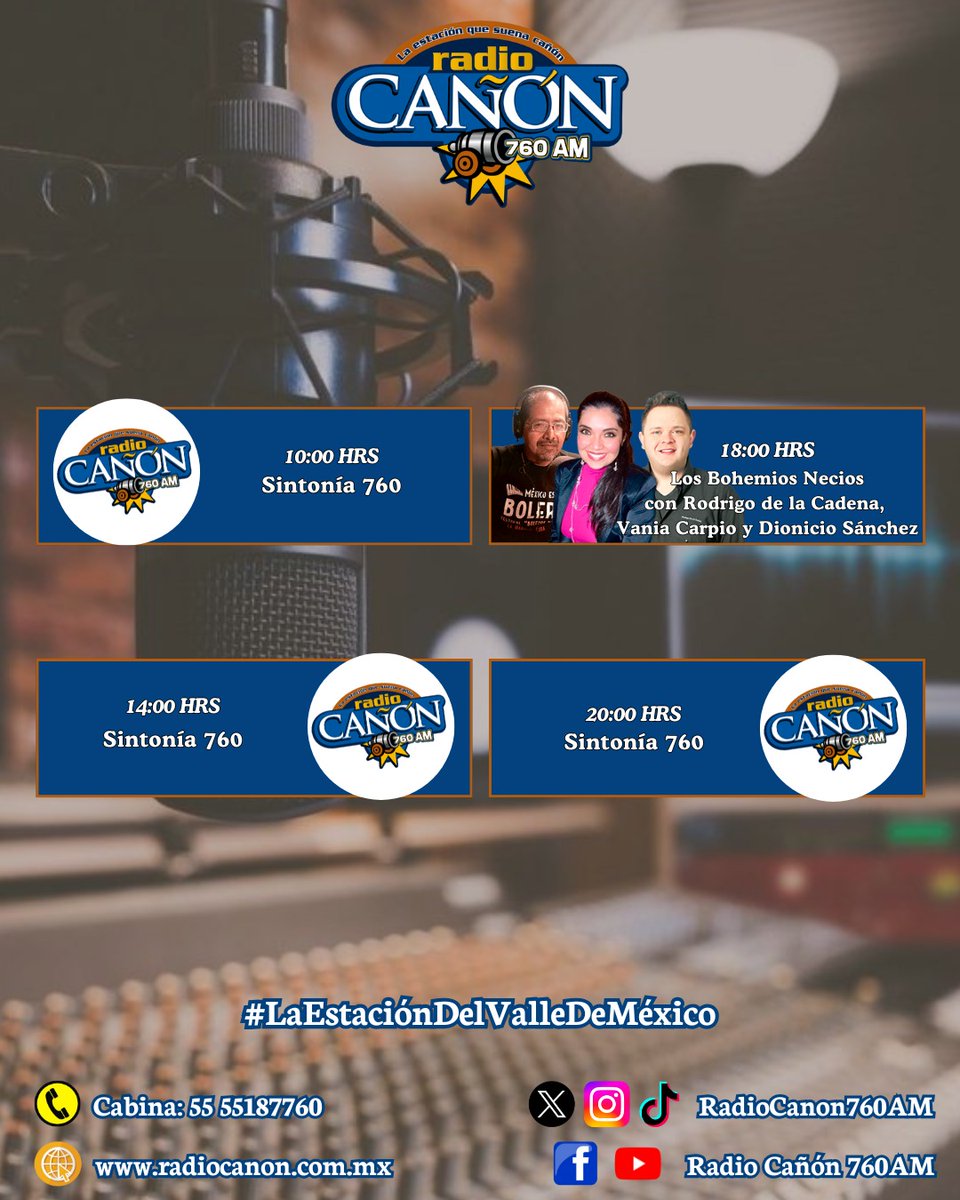 GpoRadioCanon's tweet photo. #Domingo
Aquí te dejamos la programación del día para que disfrutes del mejor contenido radiofónico de #amplitudmodulada 🎙️
Sintonízanos en línea en:
https://t.co/cvNf1S0fLe 💻📱💃🕺🎶🎶 🎙️
#Sintonía760 #760AM 📻🎶 #LaEstaciónDelValleDeMéxico 📻🎙️🎶🎶🎶🎶 https://t.co/sWJZeN9zI3