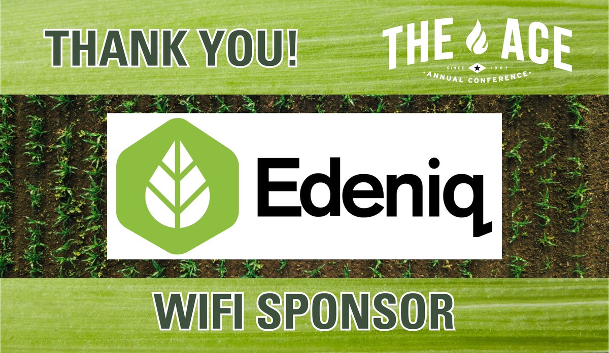 ACEethanol's tweet image. Thank you to @EdeniqIncfor sponsoring the Wi-Fi at the 38th Annual ACE Conference, taking place in Sioux Falls, SD, August 20-22!
Join Edeniq & others in supporting the event! Register, book your room, and see sponsorship opportunities at ethanol.org/events/confere….