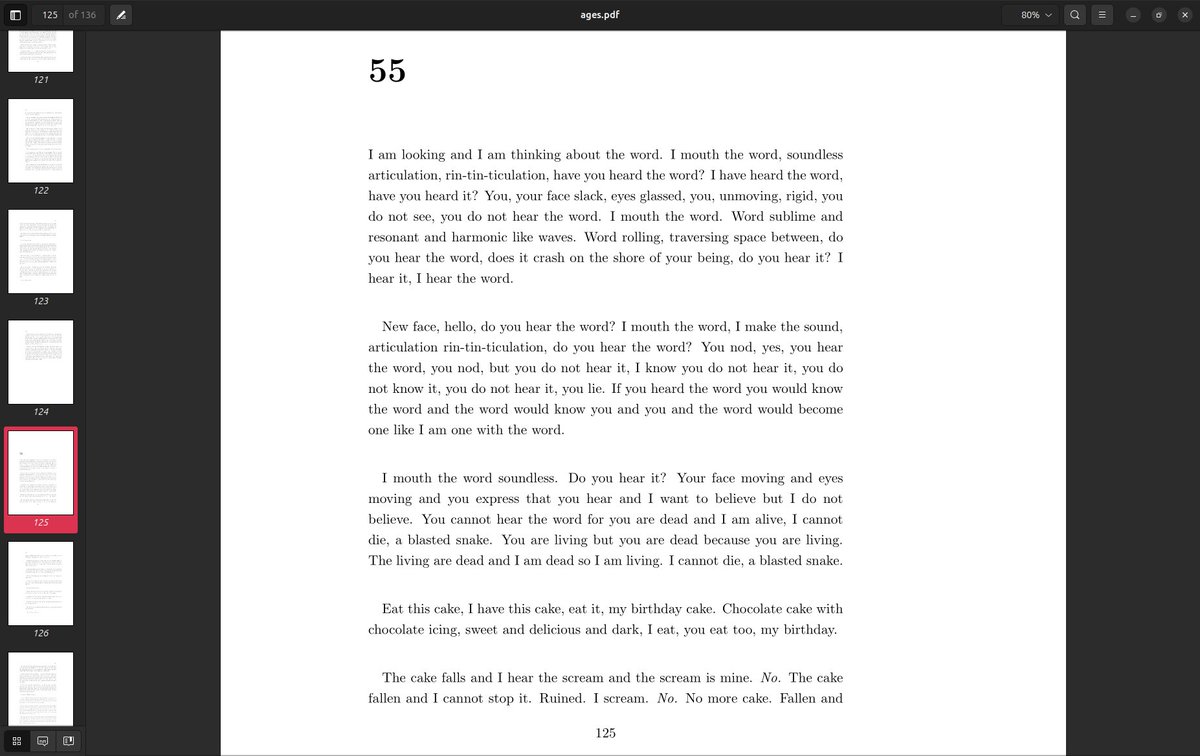 ๐๐๐ก๐ก ๐พ. ๐๐๐๐๐๐ (@realmattkparker) on Twitter photo For this excerpt from my unpublished novel "Ages", I've jumped forward to age 55. Our unnamed narrator is not doing well. Enjoy! For this excerpt from my unpublished novel "Ages", I've jumped forward to age 55. Our unnamed narrator is not doing well. Enjoy!