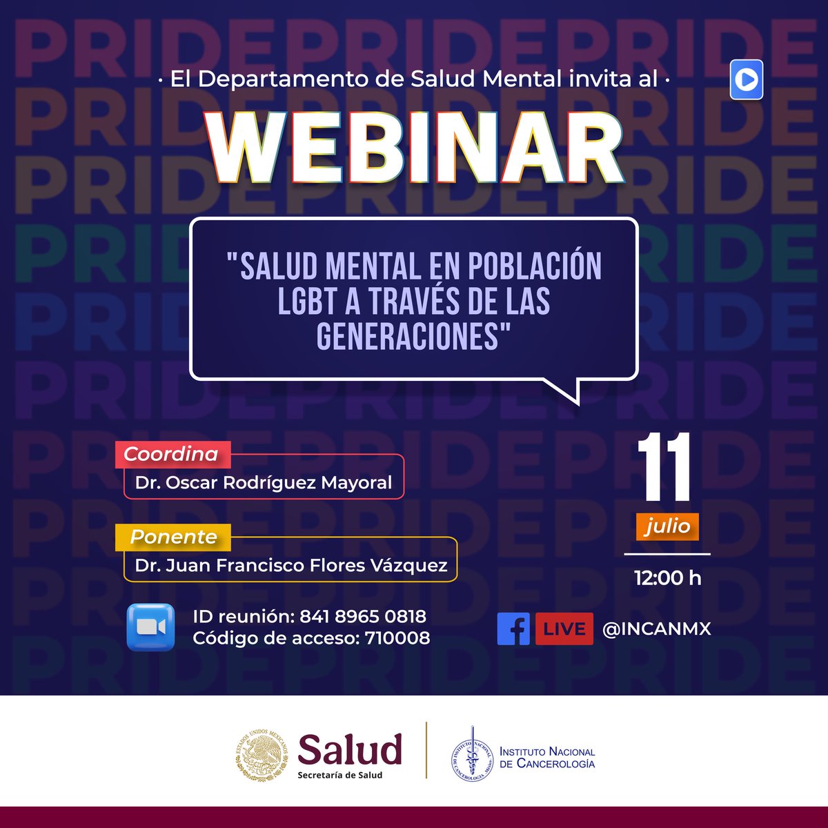 incanMX's tweet image. 🌈 ¡Estamos por comenzar!
Les esperamos en unos minutos en nuestro FB Live para el webinar:
“Salud mental en población LGBT a través de las generaciones”
🕛 12:00 h
🔗 @INCANMX
#SaludMental #OrgulloLGBT #INCan