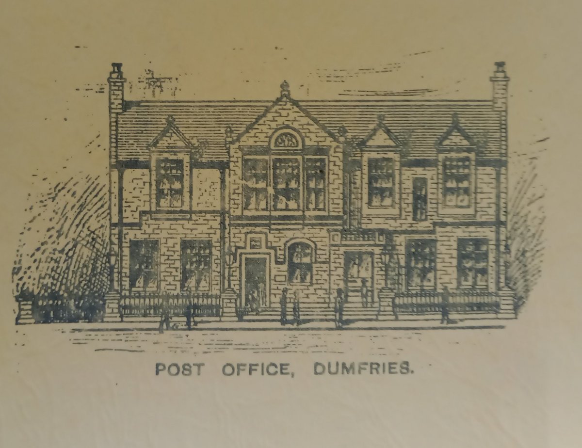 WeePostalMuseum's tweet image. This building on Buccleuch Street Dumfries was originally the Head Post Office. Opened in 1889, originally lit by gas it was converted to electric by Crichton Royal Institution in 1895.
The GPO moved to larger premises in Gt. King St. in 1926.